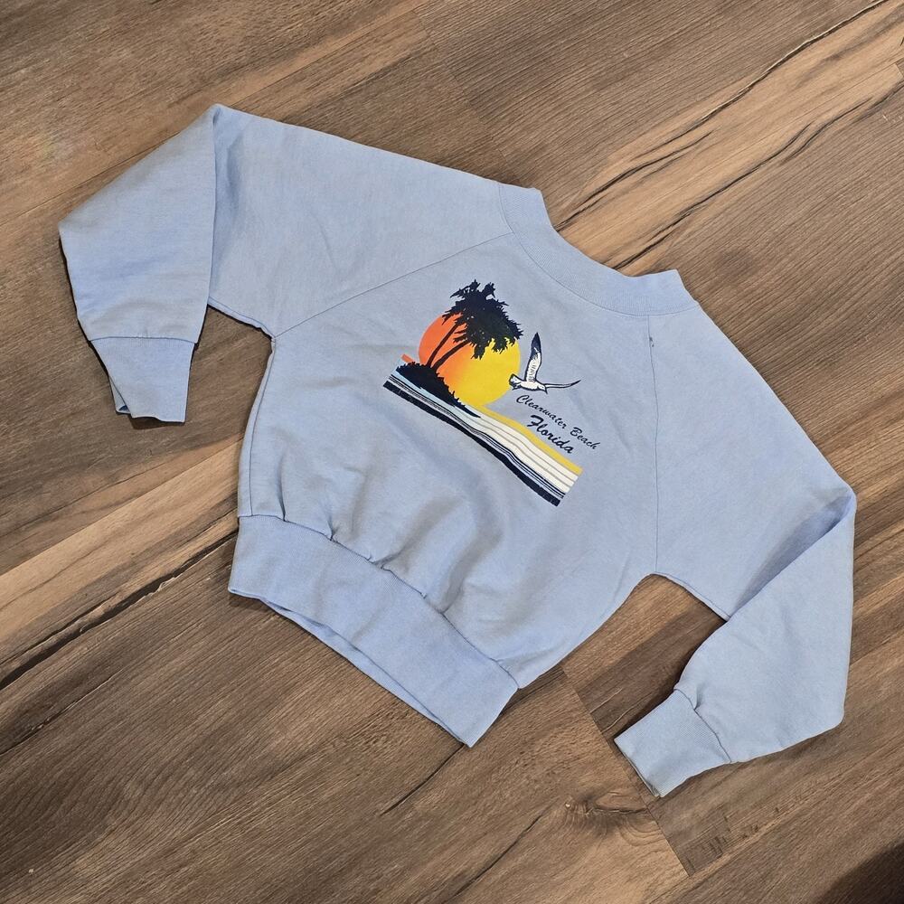 Kids Boys Vintage Crew Neck Hoodie Sweatshirt Lot‎ Blue Gray White USA 80s 90s - Picture 5 of 16